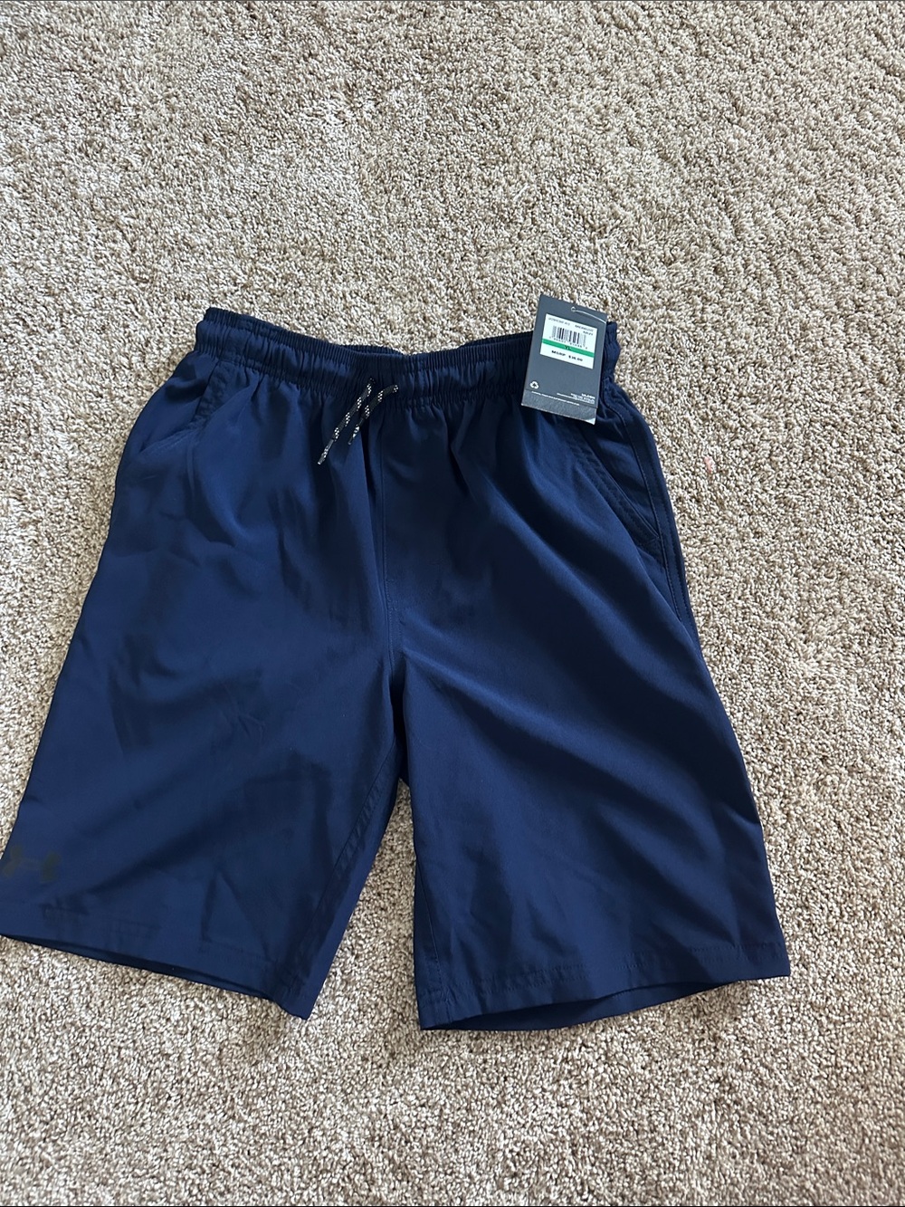 Under Armour Boys Navy Blue Athletic Shorts